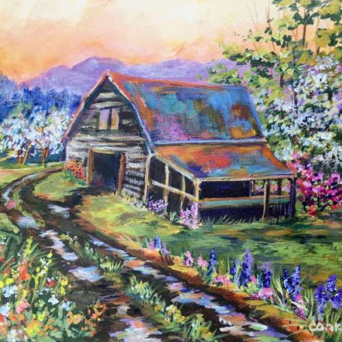 Tutorials with Buildings – Barns – Academy of Fine Art and Acrylic Painting