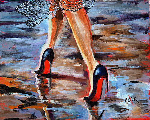 Red-Shoes-Wet-Street-500w image