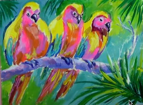 Three-Colorful-Birds-1 image