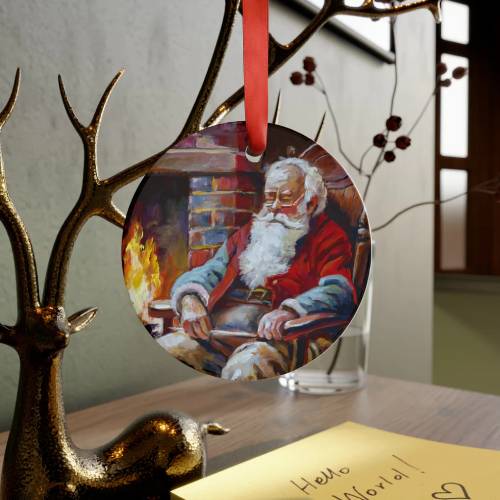 Fireside-Nap-Acrylic-Ornament-with-Ribbon-Ginger-s-Art-and-Gift-Shop-6675 image